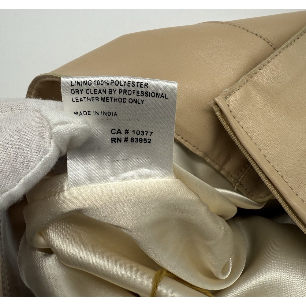Margaret Godfrey Beige Leather Skirt Sz 8 - Picture 6 of 9